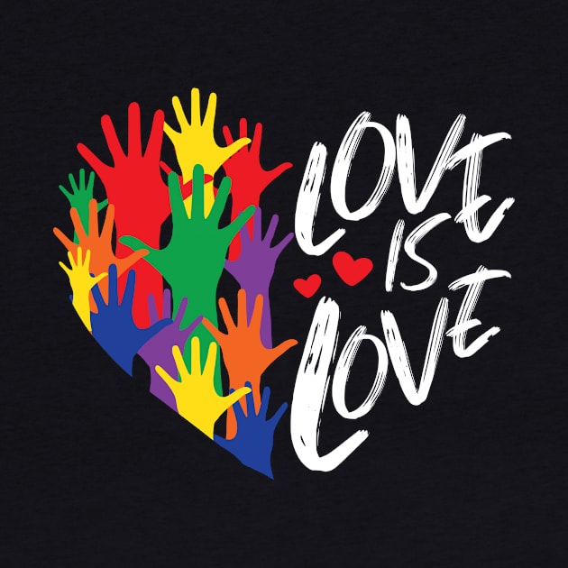 Love Is Love Rainbow Heart LGBT Pride by Lones Eiless